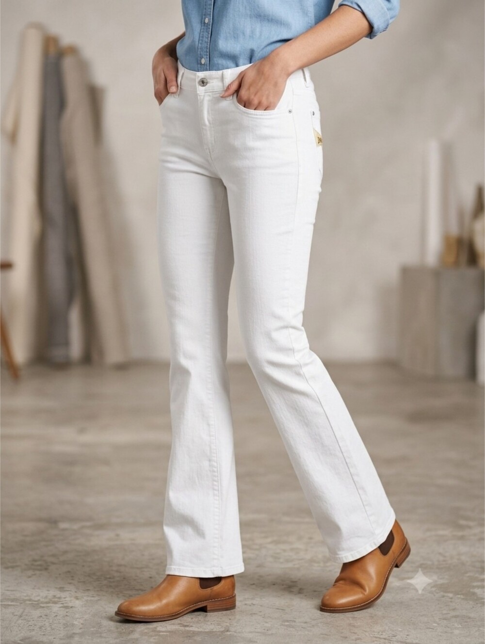 Jeanstar Premium Denim White Bootcut Flare Jeans
